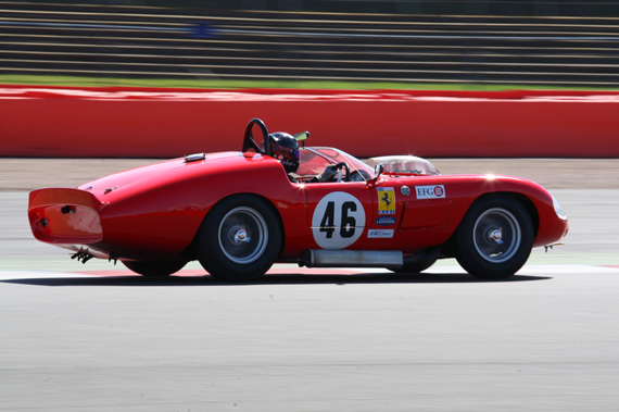 Gregor Fisken in the Tim Samways-entered 1960 Ferrari 246S. The victor on the day of the Stirling Moss Trophy for Pre 1961 Sports cars.