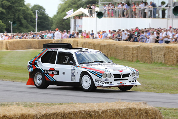Rally cars are also put to contribution.  Here one of the ultimate expression of the Group B cars, the Lancia Delta S4 of 1985, both turbo and supercharged.