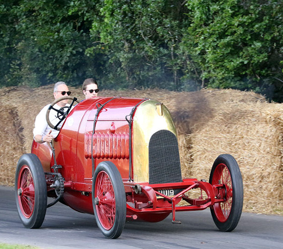 The  1911 Fiat, the S76, driven in period by Pietro Bordino, was destined for Land Speed Records.  Now restored and fully operational, Goodwood was its first dynamic appearance in more than a century.