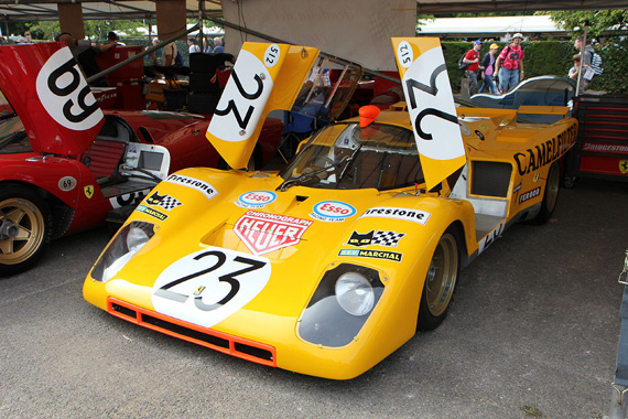 In the Derek Bell Celebration class was this Ferrari 512, driven in S specification in the 1970  Le Mans by Bell himself for the Belgian Garage Francorchamps stable.  It was converted the following year to M spec as it is today.