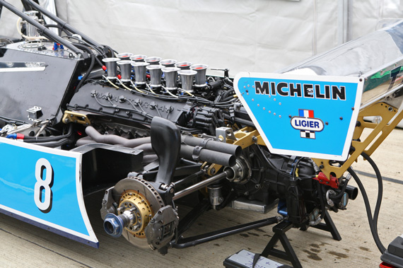 The Matra V12 engine is in Rob Hall's Ligier JS17. I have action shots of the car though it broke down early in the race.