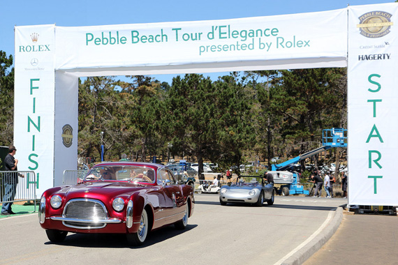 After lunch at Carmel, the cars are coming back to Pebble Beach to be refurbished for Sunday’s Concours.  Here a 1953 Chrysler Ghia Special.