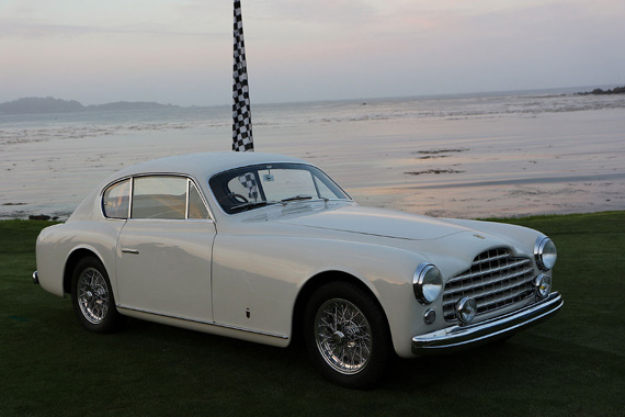 Entered in the Ferrari Grand Touring class, the 195 Inter Ghia Coupé is just one of the 35 Ferraris bodied by Ghia.  0101 S was exhibited at the 1950 Turin Motor Show and later exported to the United States in the late 1950s.  It is now owned by a Belgian collector.
