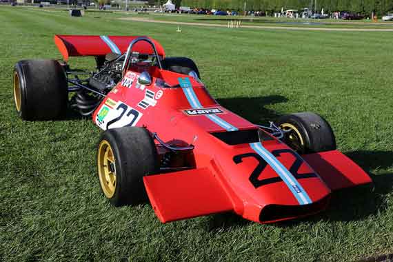 F1 Grand Prix cars from 1966 to 1972 was another highlight in Chantilly.  The 1970 De Tomaso 505, designed by Italian engineer Paolo Dallara, was run by Frank Williams’ team and powered by a V8 Cosworth.