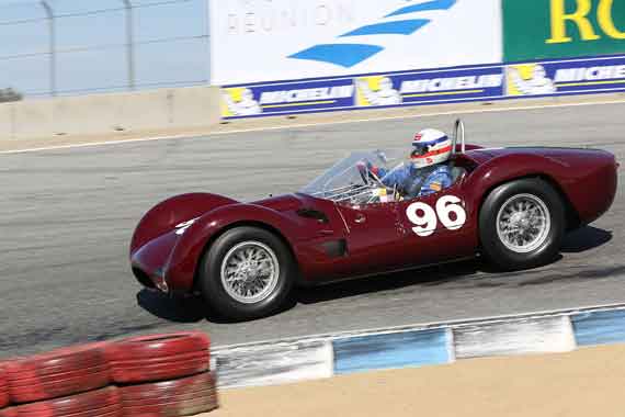  five times Le Mans winner Derek Bell was driving this Maserati Tipo 61 ‘Birdcage’.