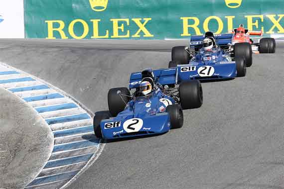 With more than 30 cars entered, Race 8A for F1 GP cars from 1967 to 1984 was of high quality with many entrants coming especially from Europe.  Here a pair of Tyrrells.