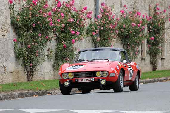 This Fiat Dino Spider raced and finished Le Mans in 1968.  The only modifications to standard were bigger carbs and a 100 liter gas tank.