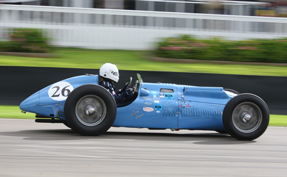 The entry for this years Goodwood trophy for Grand Prix and Voiturette cars included 10 ERAs, Three Alfa P3s and an Alfa 308C, 8 Maseratis and this 1948 Talbot Lago T26C entere and raced by Klaus Lehr.