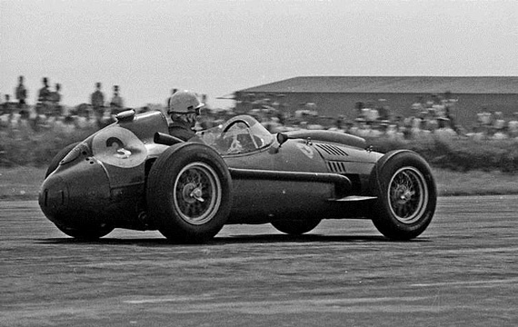 At Silverstone in 1958, von Trips was driving the Dino 246.